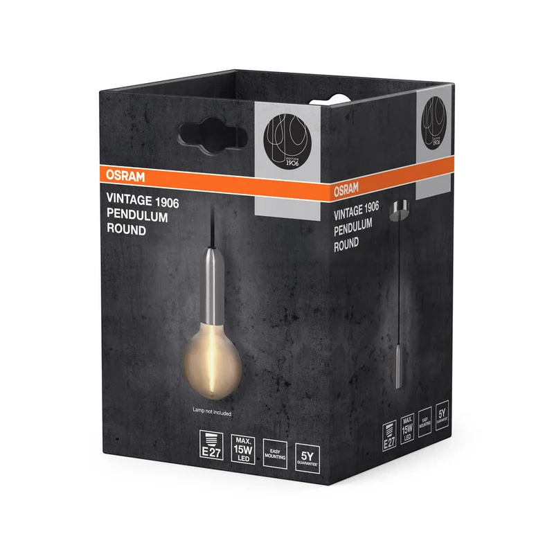 OSRAM Vintage 1906® Lampada a sospensione TONDA E27, cromo