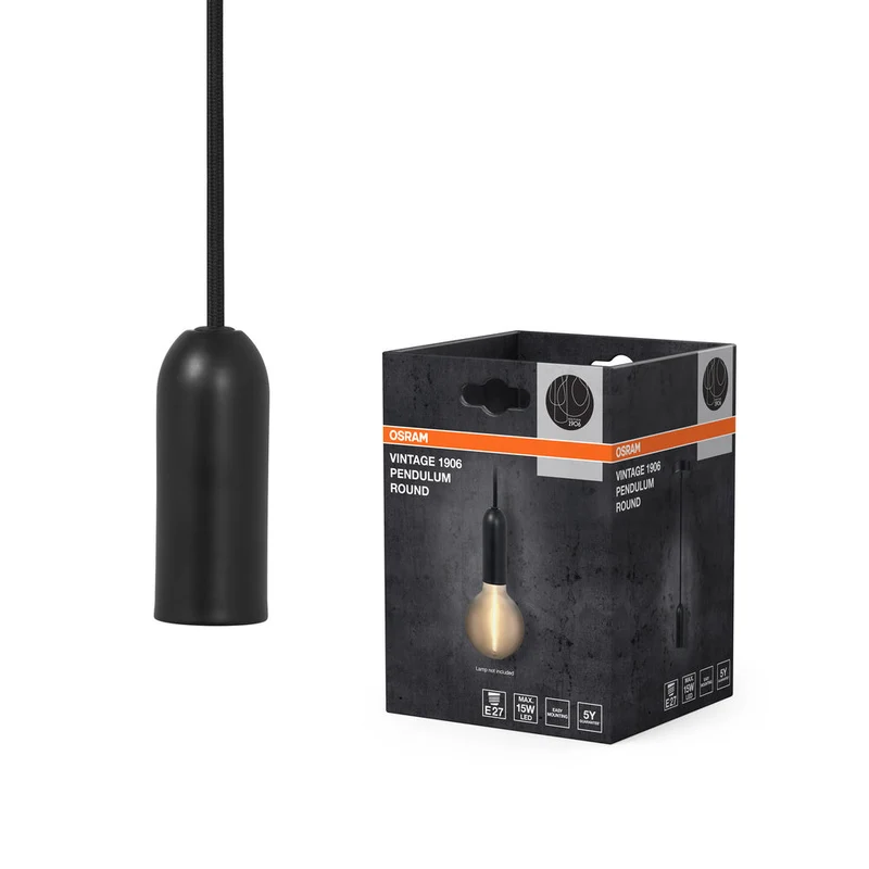 OSRAM Vintage 1906® Lampada a sospensione TONDA E27, nero
