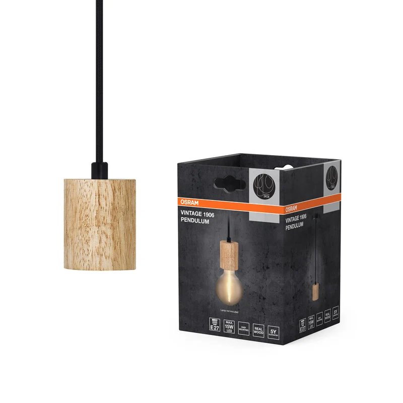 OSRAM Vintage 1906® lampada a sospensione CYLINDER E27, legno