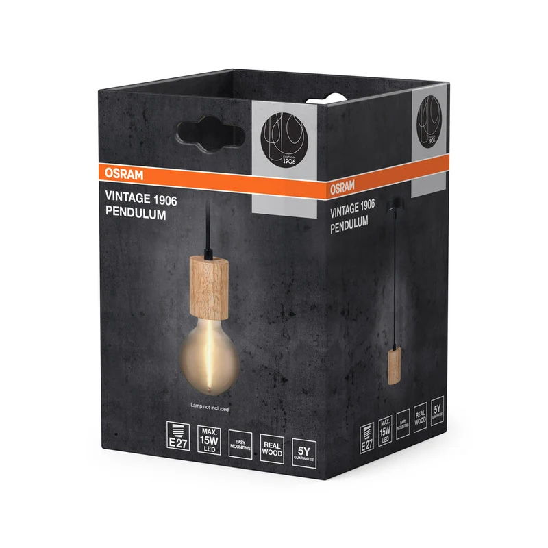 OSRAM Vintage 1906® lampada a sospensione CYLINDER E27, legno