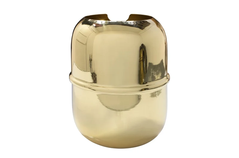 Casa Padrino Luxus Deko Objekt Gold Ø 18 x H. 21,2 cm - Weinkühler aus massivem poliertem Messing - Luxus Deko Accessoires