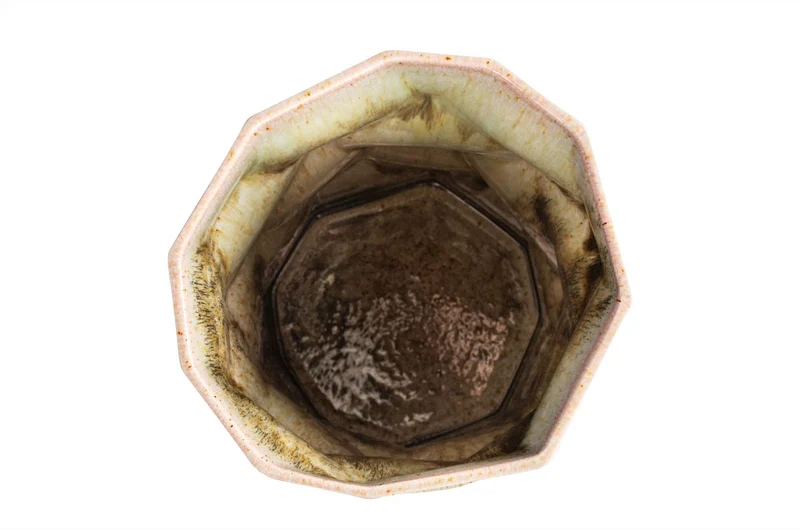 Casa Padrino Luxus Vase Ø 20 x H. 33,5 cm - Bauchige Vase Abstract aus Steingut mit Dekor in Pastelltönen - Luxus Deko Accessoires