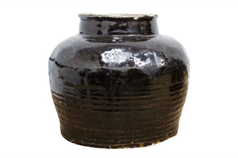 Casa Padrino Luxus Vase Ø 24-33 x H. 24-29 cm - Bauchige Keramik Vase im Antik-Look - Luxus Deko Accessoires