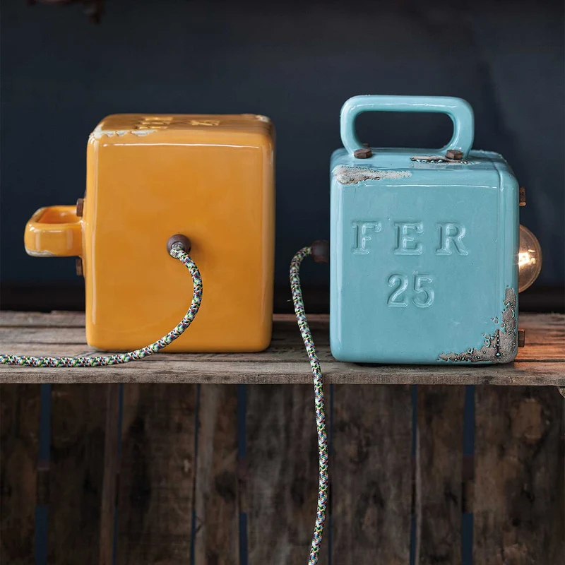 Industrial - Lampe à poser en céramique, style vintage, H 20 cm