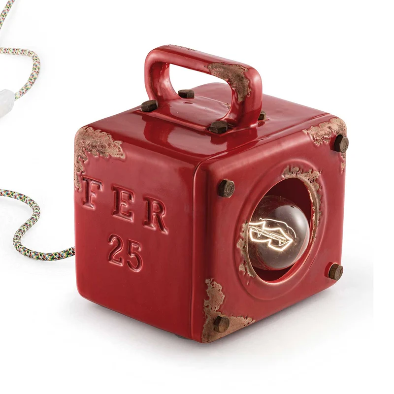 Industrial - Lampe à poser en céramique, style vintage, H 20 cm