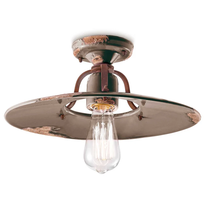 Country - Plafonnier en acier, style industriel, Ø 30 ou 40 cm