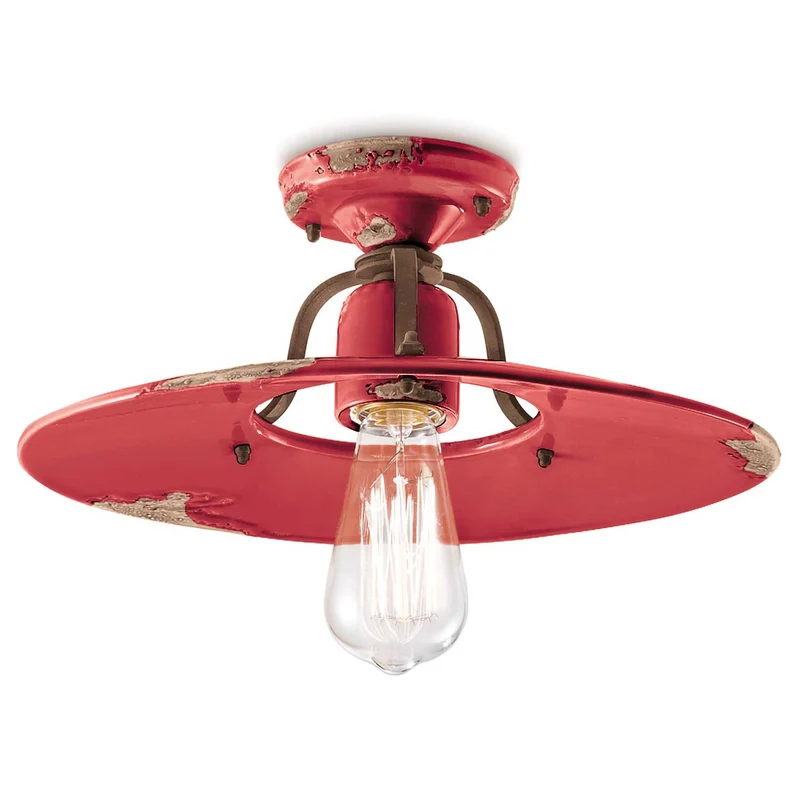 Country - Plafonnier en acier, style industriel, Ø 30 ou 40 cm