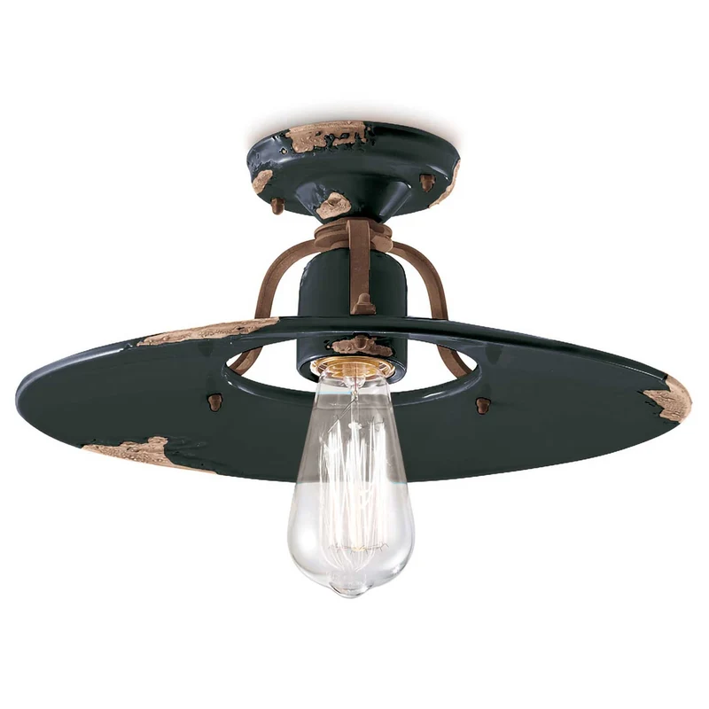 Country - Plafonnier en acier, style industriel, Ø 30 ou 40 cm