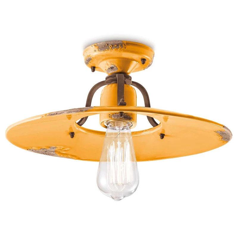 Country - Plafonnier en acier, style industriel, Ø 30 ou 40 cm