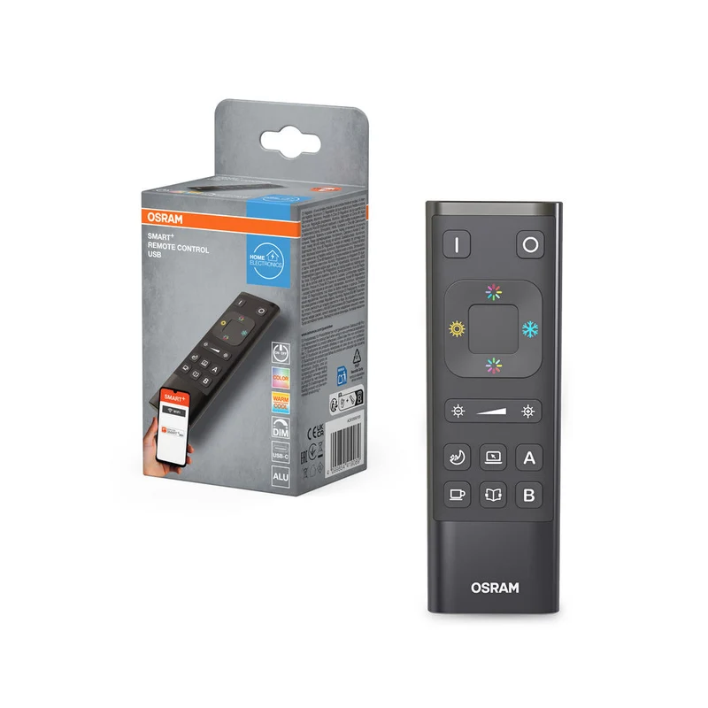 OSRAM Wifi SMART+ TELECOMANDO USB-C, Alluminio, Nero