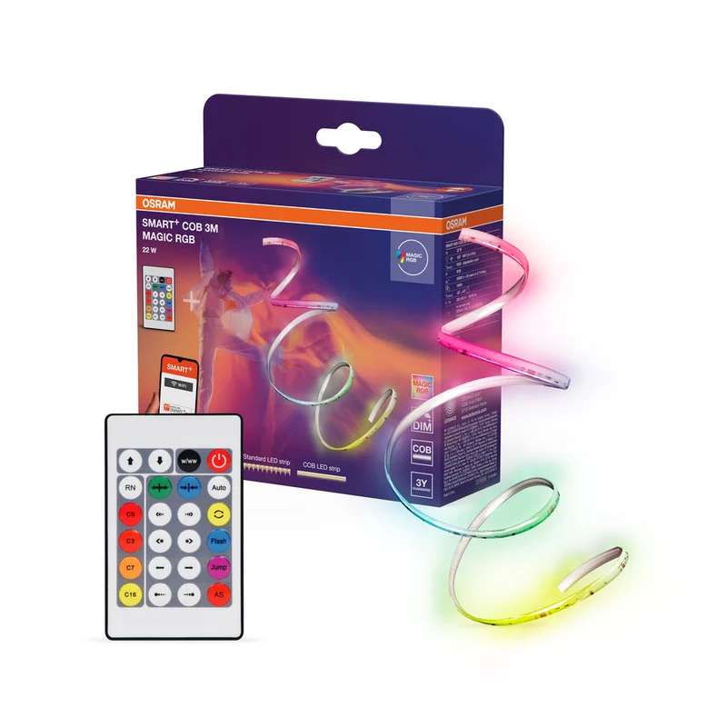 OSRAM Wifi SMART+ COB MAGIC con telecomando, RGB, 3m