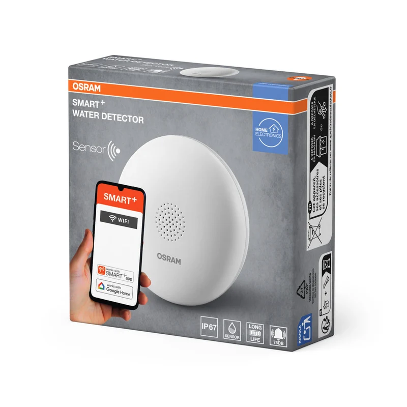 OSRAM Wifi SMART+ rilevatore d'acqua intelligente, sensore di perdite d'acqua, bianco