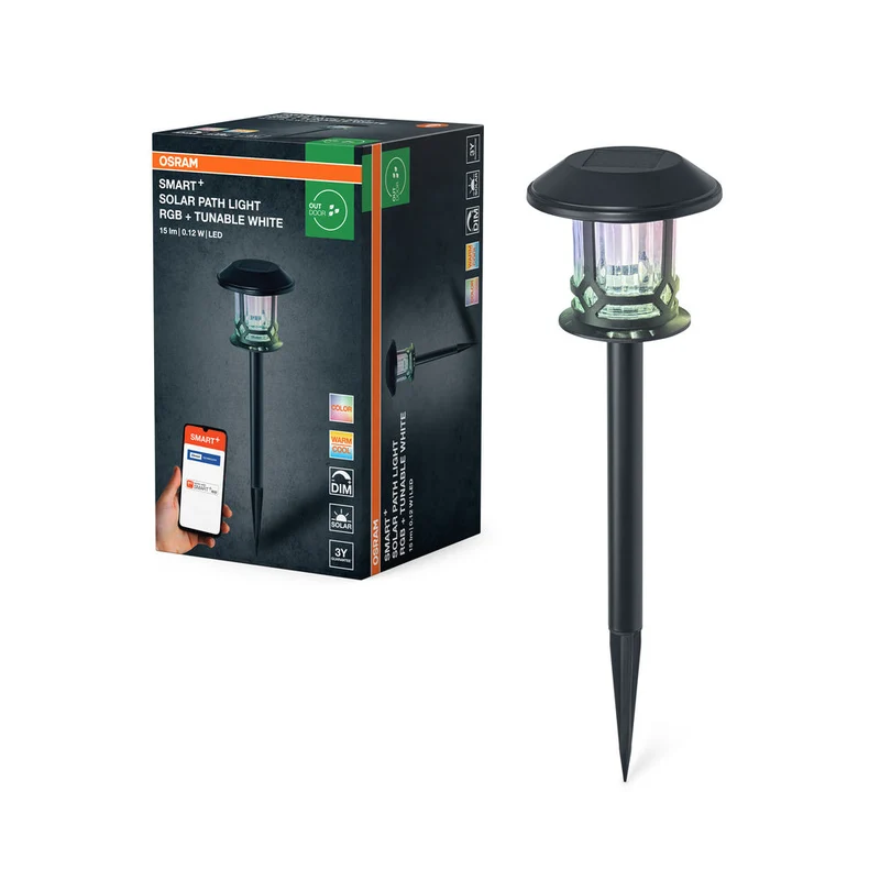 OSRAM SMART+ giardino Bluetooth solare picchetto da terra, nero