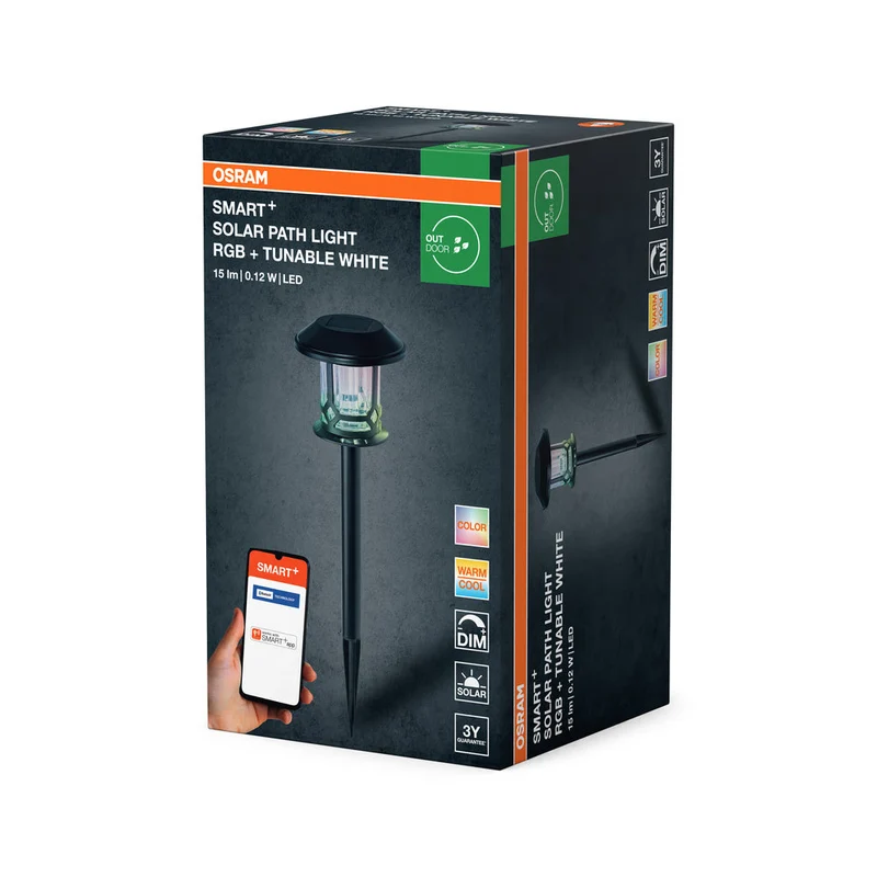 OSRAM SMART+ giardino Bluetooth solare picchetto da terra, nero