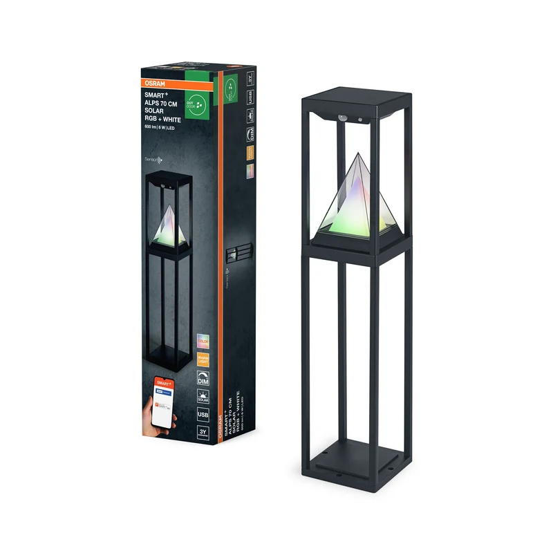 OSRAM SMART+ Esterno Bluetooth Lampada Solare da Sentiero, Sensore