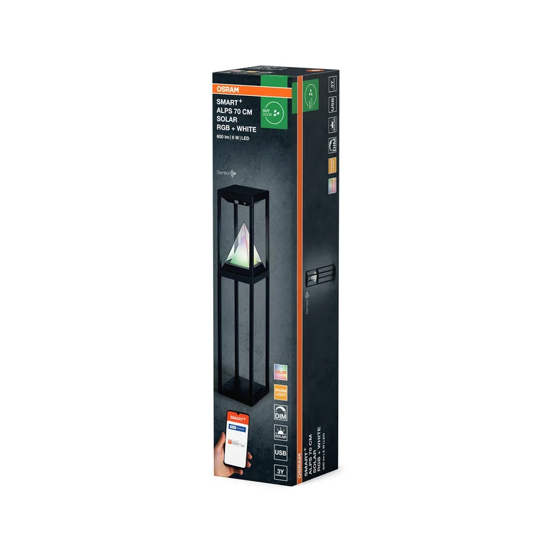 OSRAM SMART+ Esterno Bluetooth Lampada Solare da Sentiero, Sensore