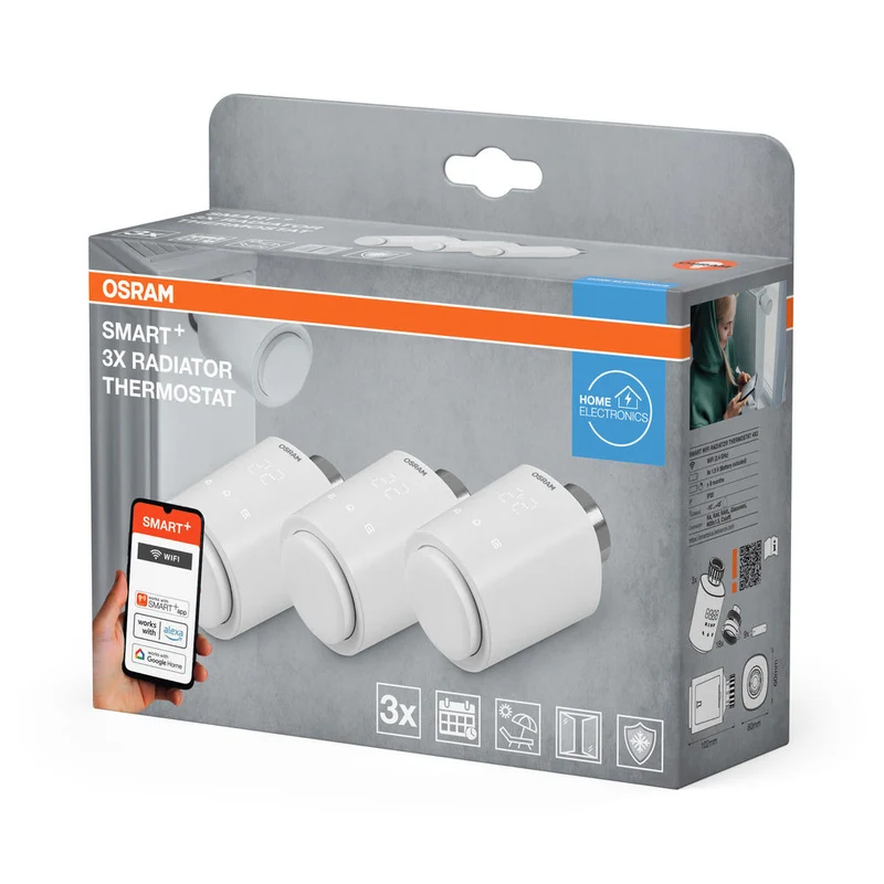 OSRAM Wifi SMART+ Termostato per riscaldamenti, bianco, confezione da 3 pezzi
