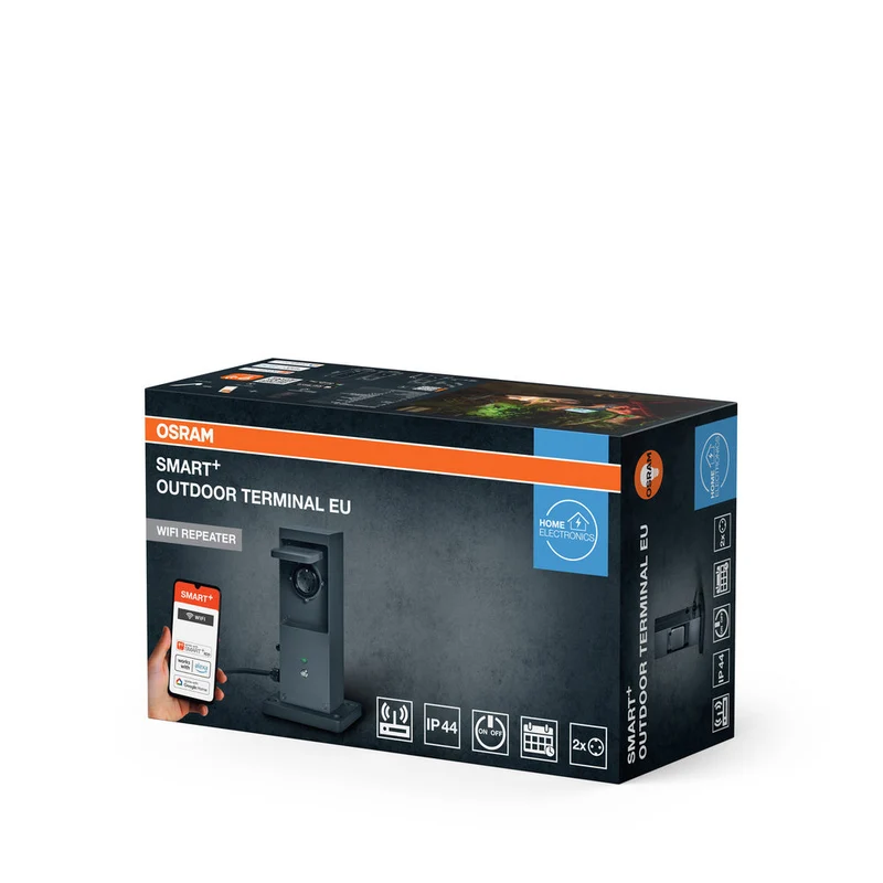 OSRAM SMART+ Terminale Esterno Wifi incl. ripetitore WLAN e prese intelligenti, antracite, 230V