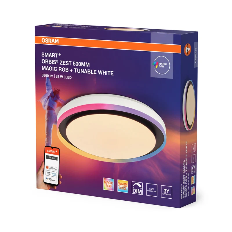 OSRAM SMART + WIFI Magic lampada da soffitto, bianco caldo/freddo, 38W, 1050lm