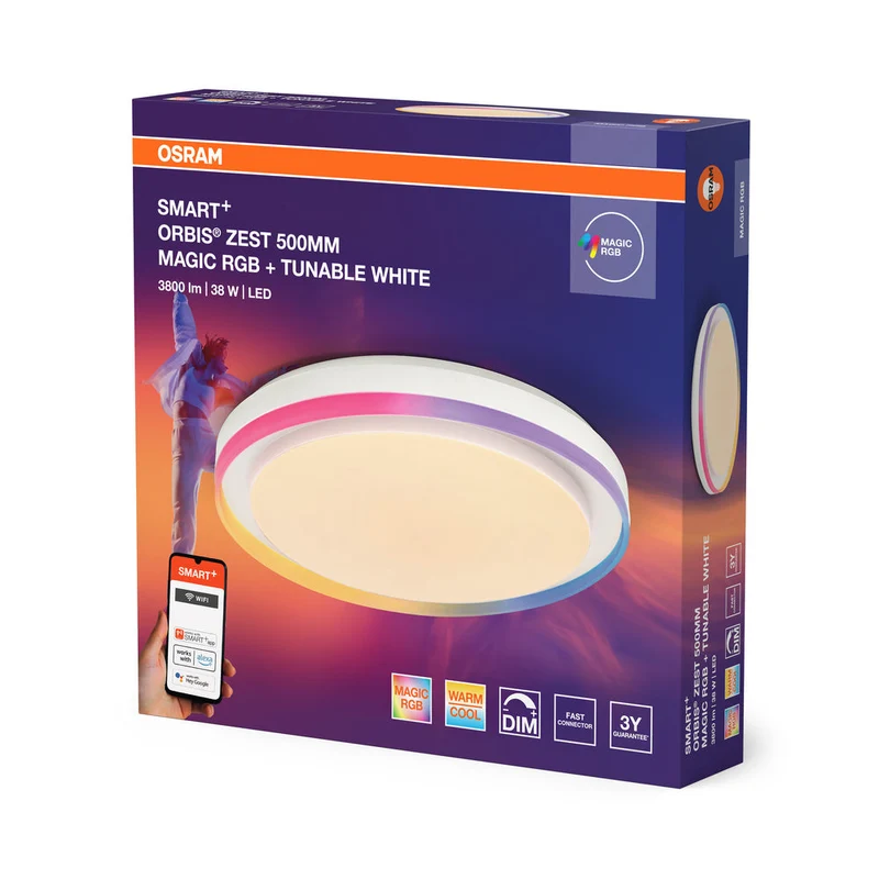 OSRAM SMART + WIFI Magic lampada da soffitto, bianca, 32W, 3400lm