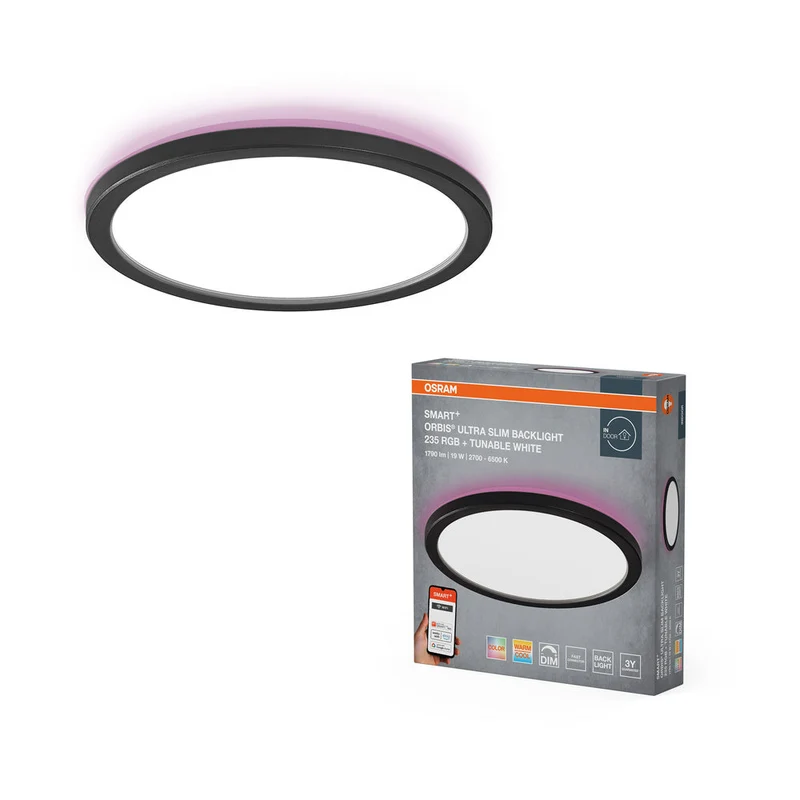 OSRAM SMART+ Pannello LED WiFi, nero, 19W, 1790lm, 235mm