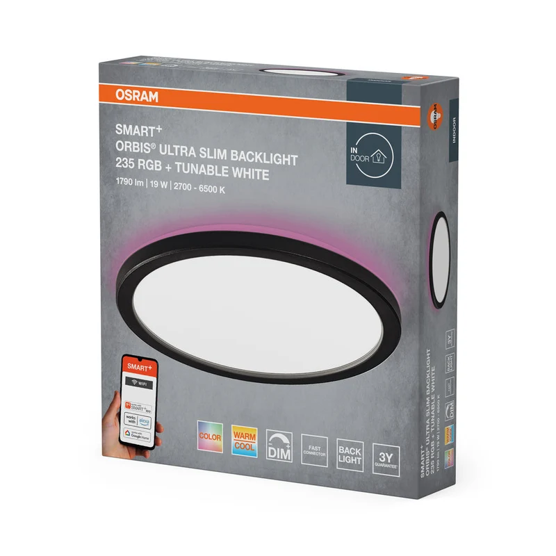 OSRAM SMART+ Pannello LED WiFi, nero, 19W, 1790lm, 235mm