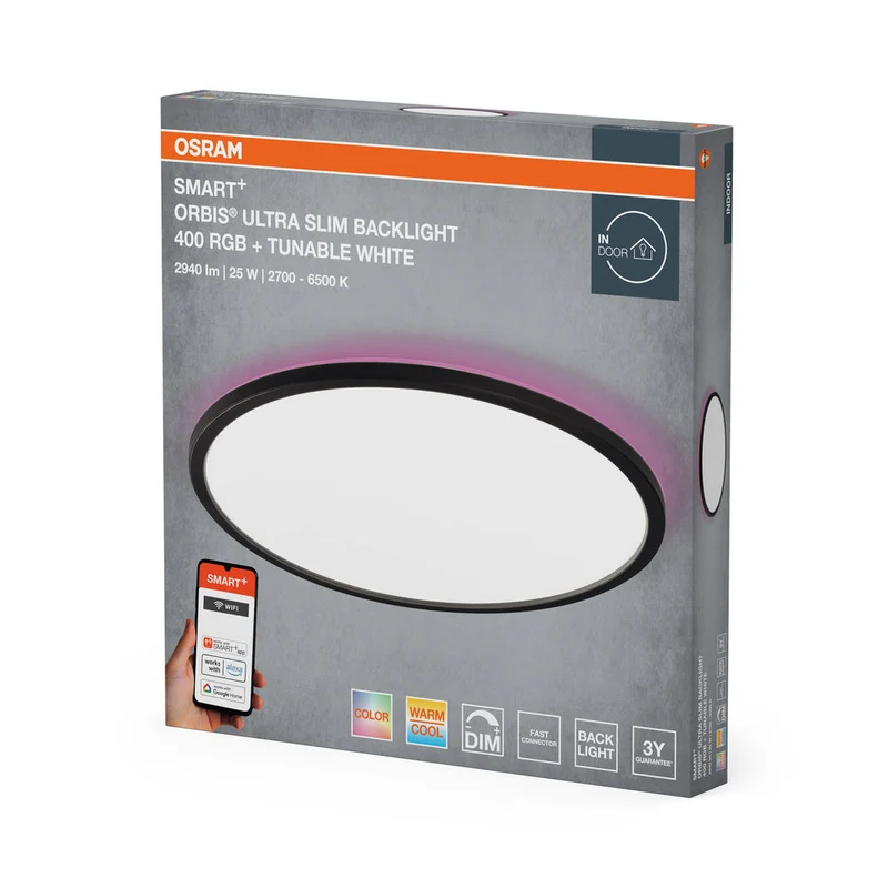 OSRAM SMART+ Pannello WiFi, nero, 25W, 2940lm, 400mm