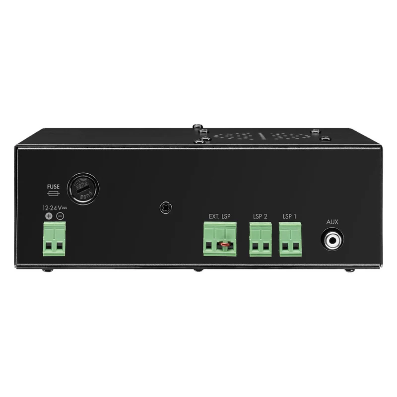 Monacor amplificatore di missaggio PA mono con microfono portatile, altoparlante integrato, ingressi RCA e jack da 6,3 mm, amplificatore nero a 2 canali