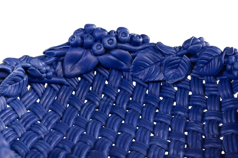 Casa Padrino Luxus Schale Blau Ø 32 x H. 10 cm - Runde Deko Schale aus hochwertiger Keramik - Luxus Deko Accessoires