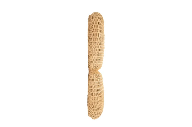 Casa Padrino Luxus Wandspiegel Naturfarben 75 x 17 x H. 120 cm - Wandspiegel mit tiefem Rahmen aus geflochtenem Rattan - Luxus Deko Accessoires