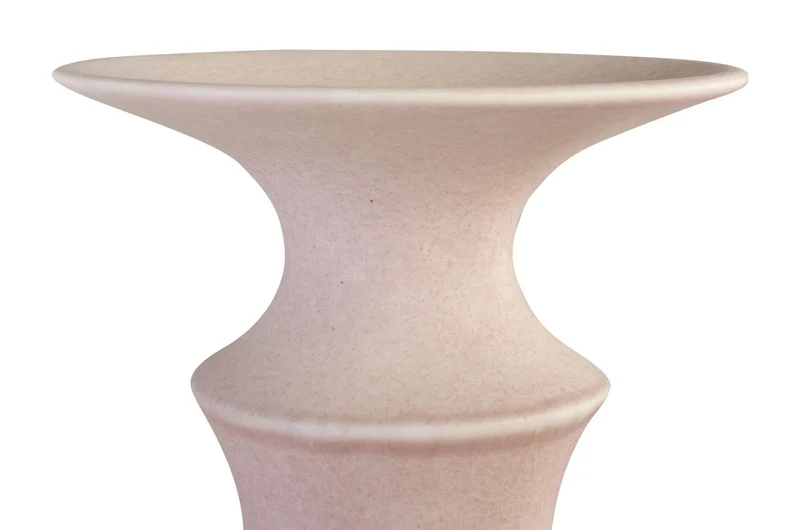 Casa Padrino Luxus Vase Rosa Ø 15 x H. 54,5 cm - Hohe schlanke Vase Datoga Choker aus Steingut mit Ringen am Hals - Luxus Deko Accessoires