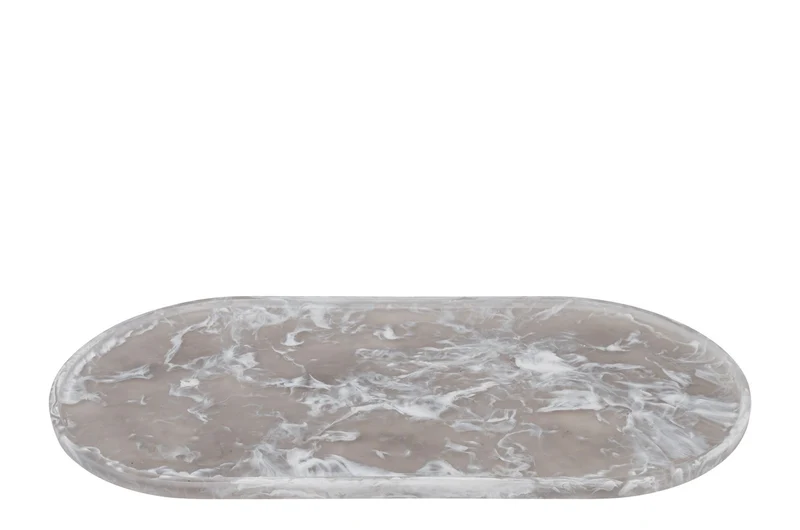Casa Padrino Luxus Tablett Schwarz 60 x 30 x H. 1,7 cm - Großes rechteckiges Deko Tablett aus Kunstharz mit transparent schwarzer Wirbeloptik - Luxus Deko Accessoires