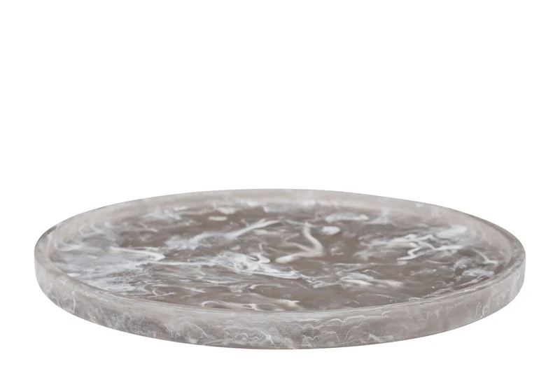 Casa Padrino Luxus Deko Objekt Schwarz Ø 26 x H. 1,7 cm - Großer runder Deko Teller aus Kunstharz mit transparent schwarzer Wirbeloptik - Luxus Deko Accessoires