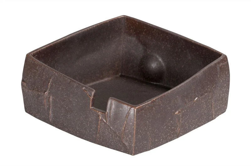 Casa Padrino Luxus Schale Braun 20,5 x 20,5 x H. 10 cm - Kleine Schale Shali aus Steingut in warmem Braun - Luxus Deko Accessoires