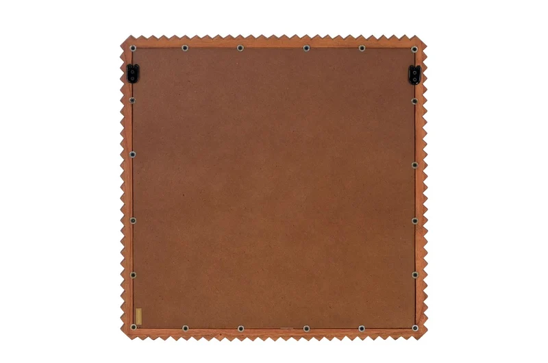 Casa Padrino Luxus Wandspiegel Braun 56,5 x 4 x H. 56,5 cm - Quadratischer Wandspiegel Kiko mit Rahmen aus Mindi-Holz im Amber Finish - Luxus Deko Accessoires