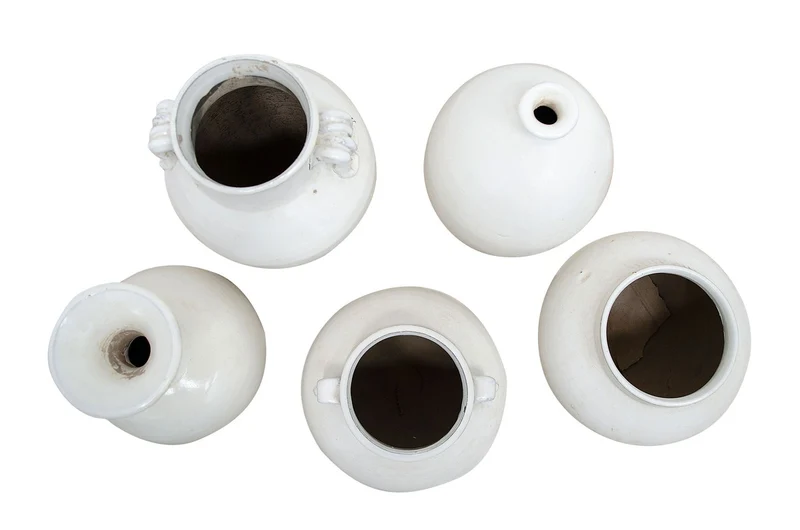 Casa Padrino Luxus Vasen 5er Set H. 13-25 cm - 5 Keramik Vasen in unterschiedlichen Formen und Größen - Luxus Deko Accessoires