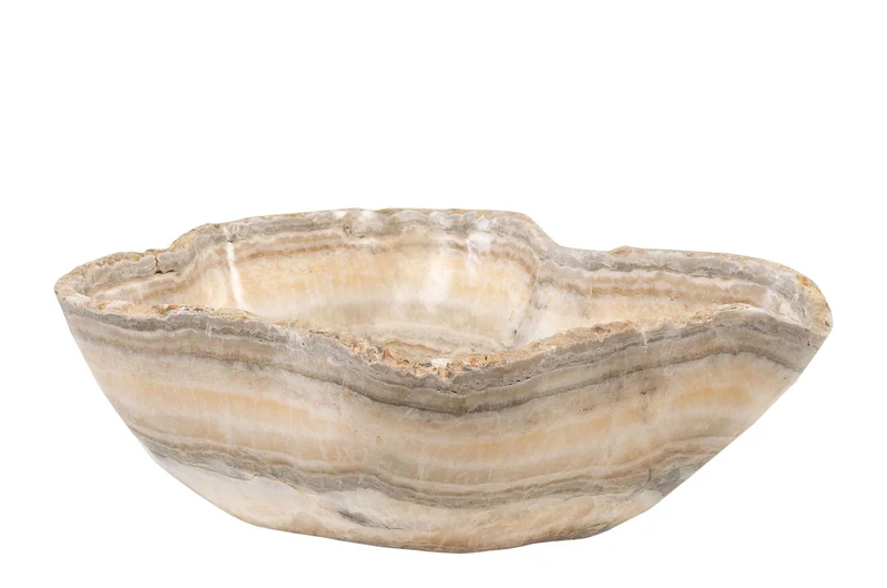 Casa Padrino Luxus Schale 30 x 38 x H. 14 cm - Deko Schale aus hochwertigem Onyx - Luxus Deko Accessoires