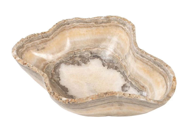 Casa Padrino Luxus Schale 30 x 38 x H. 14 cm - Deko Schale aus hochwertigem Onyx - Luxus Deko Accessoires