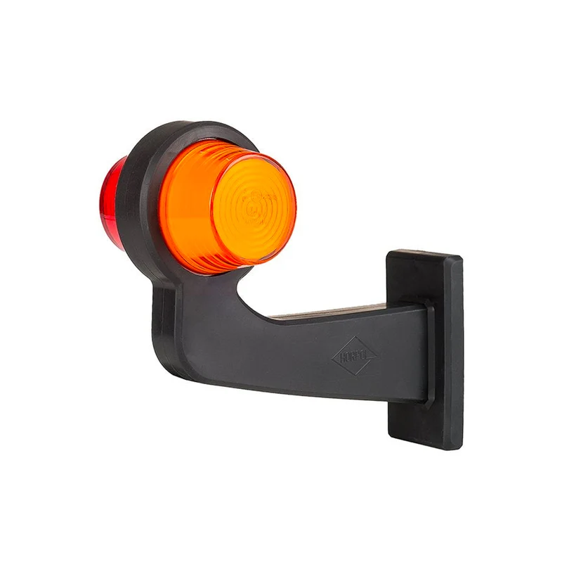 Faro di segnalazione danese vecchio stile con braccio lungo / Neon ambra e rosso