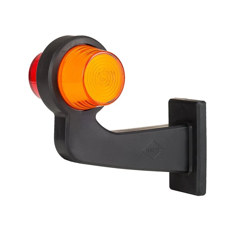 Faro di segnalazione danese vecchio stile con braccio lungo / Neon ambra e rosso