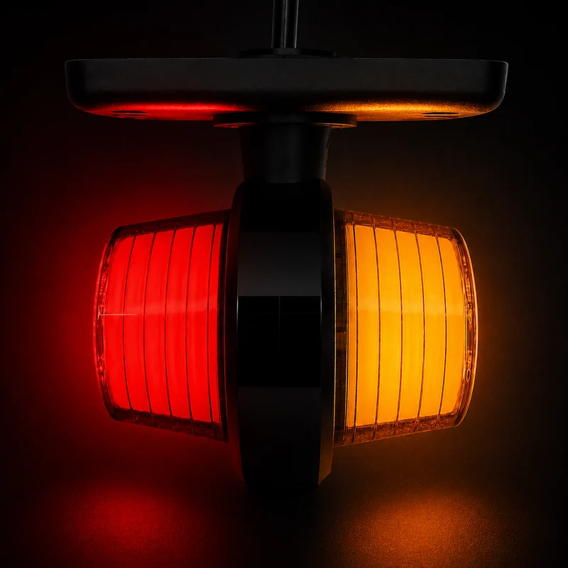 Faro di segnalazione corto danese vecchio stile / Lente al neon ambra e rossa