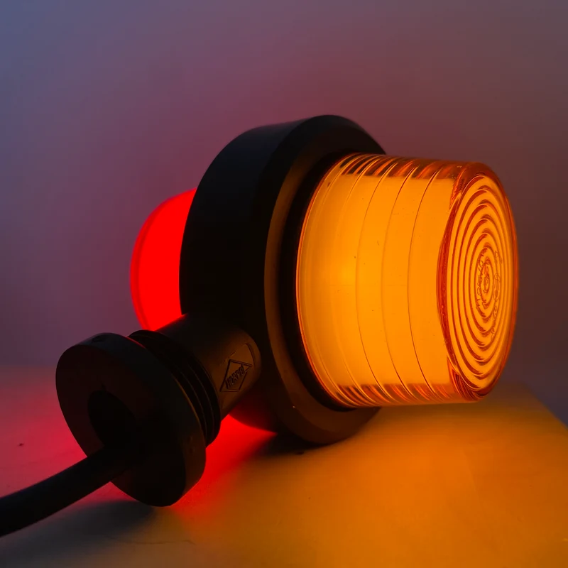 Faro di segnalazione corto danese vecchio stile / Lente al neon ambra e rossa