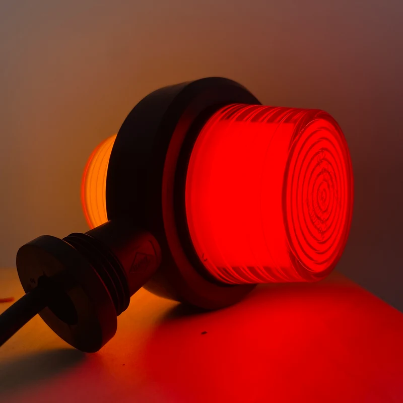 Faro di segnalazione corto danese vecchio stile / Lente al neon ambra e rossa