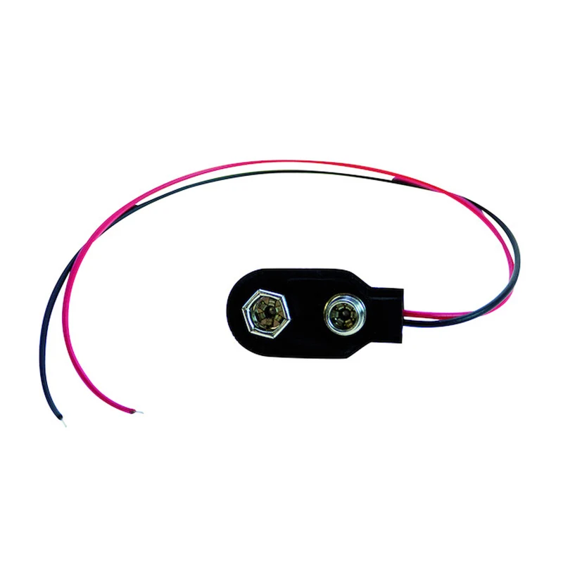 Life Cavo adattatore con clips per batterie 9V 18 cm 10 pezzi, cavo per batterie, connettore batterie