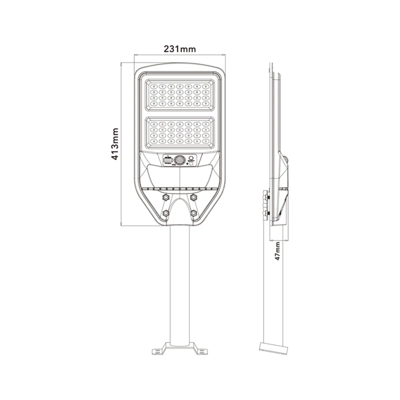 Lampione solare con sensore J02-70W-F