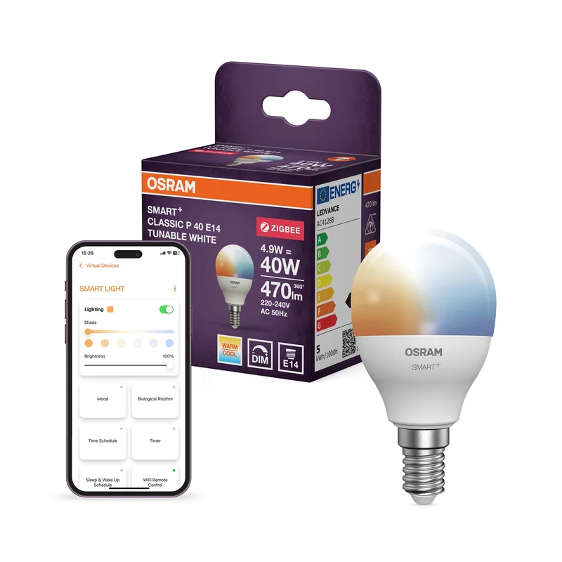 OSRAM ZigBee SMART+ Miniballform P40 Bianco Regolabile 2700 - 6500K E14
