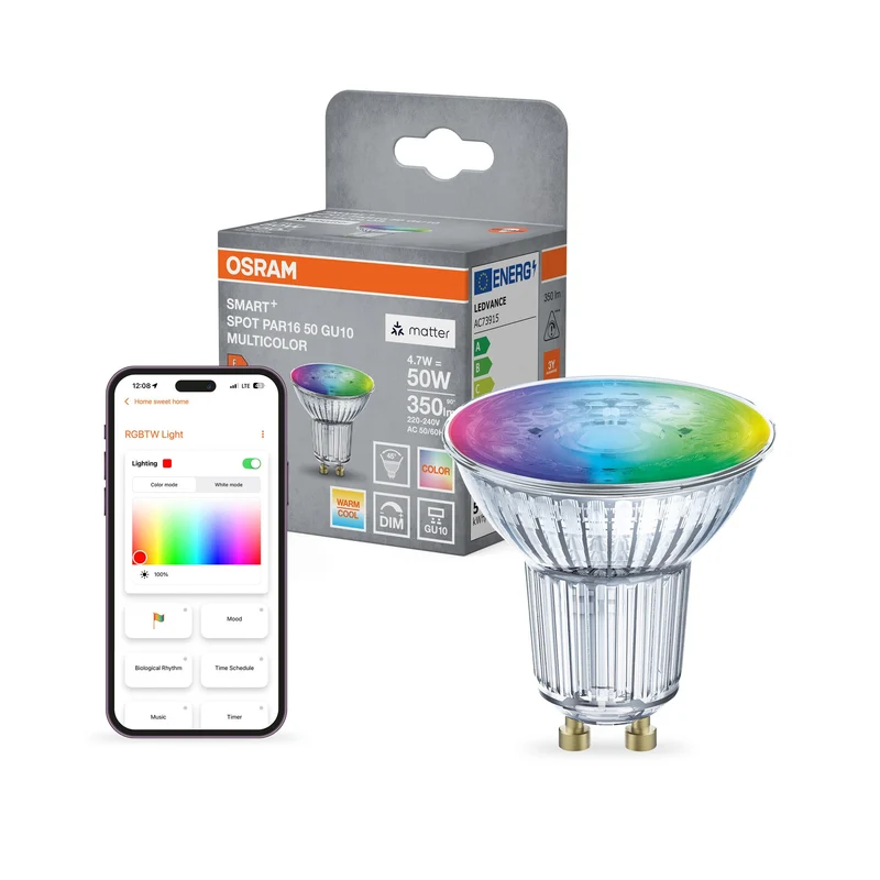 OSRAM Matter SMART+ LED Lampada Spot RGBW multicolore (ex 32W) 5W / 2700-6500K GU10