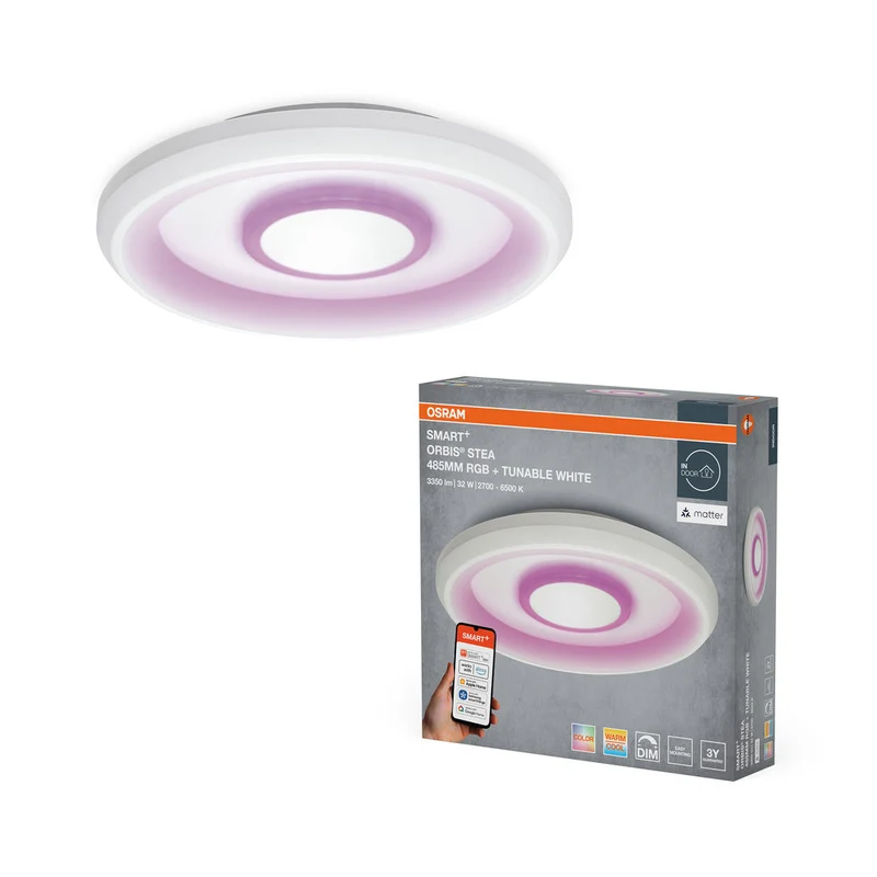 OSRAM Matter SMART+ ORBIS STEA LED RGBW lampada da soffitto multicolore 48,5cm Bianco regolabile 32W / 2700-6500K