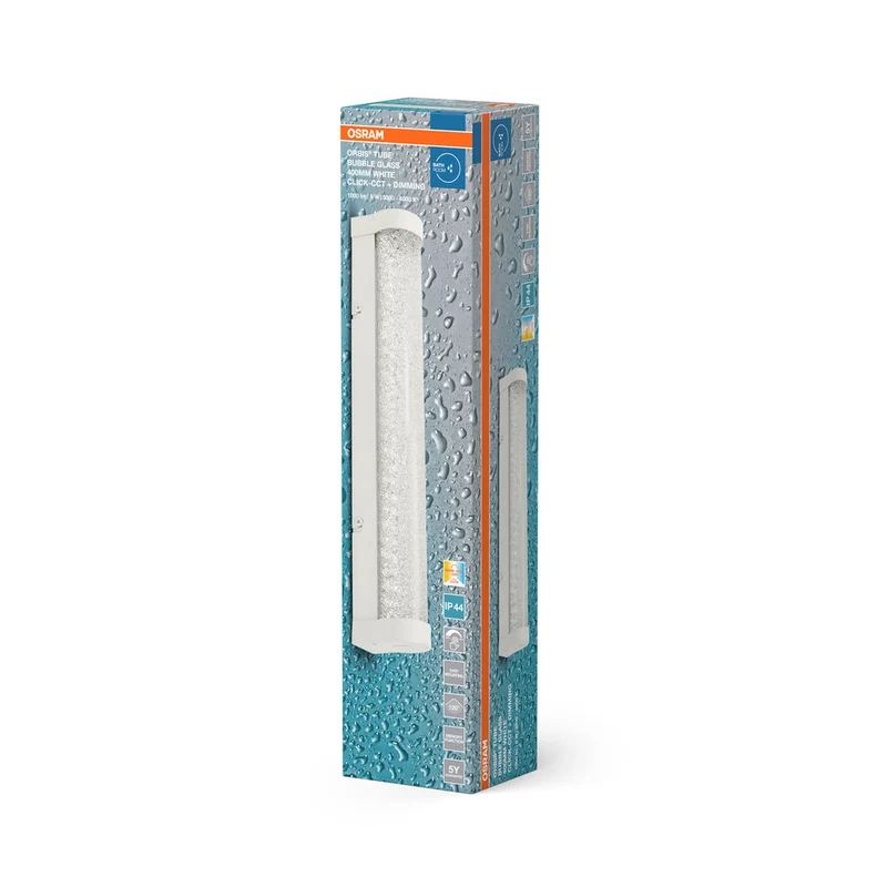 OSRAM ORBIS Tubo Specchio da bagno/Applique da parete Vetro a bolle 9W 40cm dimmerabile bianco