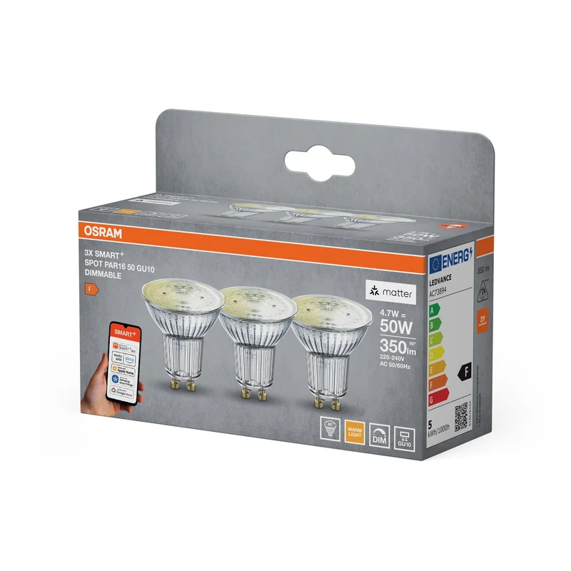 SMART+ MATTER SPOT GU10 Dimmerabile 4.7W 827 DIM GU10 TRIPLE PACK
